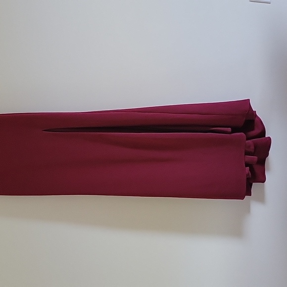 NWOT La Femme One-Shoulder Jersey Gown Dress Burgundy 28176 Size 2 - Picture 5 of 10